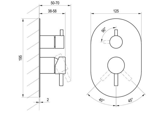 Falba süllyesztett csaptelep, Ravak Espirit ES 065.00CR.O2.RB07E Falba süllyesztett csaptelep, ké