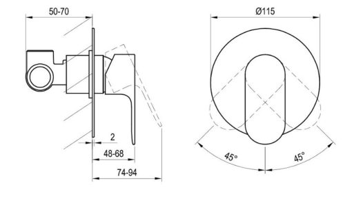 Falba süllyesztett csaptelep, Ravak Eleganta EL 062.00CR.O1 Falba szüllyesztett csaptelep, egyuta
