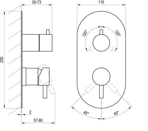 Falba süllyesztett csaptelep, Ravak Espirit ES 068.10WV.O3.RB07F Falba süllyesztett csaptelep, há