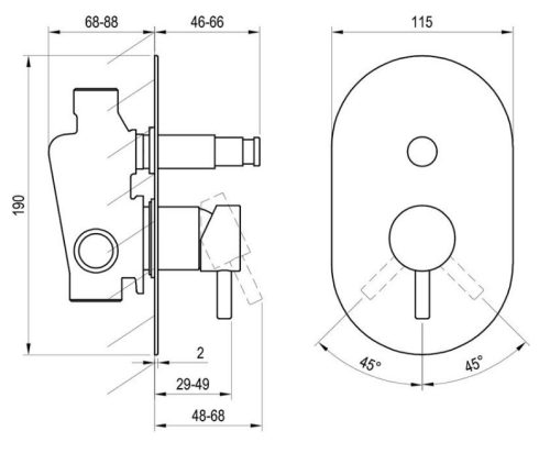 Falba süllyesztett csaptelep, Ravak Espirit ES 061.10WV.O2 Falba süllyesztet csaptelep, automatik