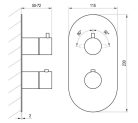 Falba süllyesztett csaptelep, Ravak Espirit ES 063.10WV.O2.RB07C Falba süllyesztett termosztátos