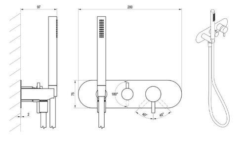 Falba süllyesztett csaptelep, Ravak Espirit ES 065.10WV.O2.RB07D.+S Falba süllyesztett csaptelep