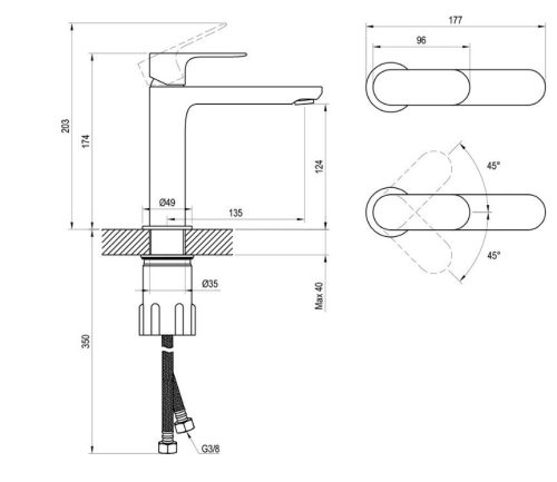 Mosdó csaptelep, Ravak Eleganta EL 012.10WV Álló mosdócsaptelep 170 mm, leeresztő nélkül, White V
