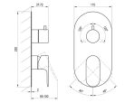 Falba süllyesztett csaptelep, Ravak Eleganta EL 068.10WV.O3.RB07F Falba süllyesztett csaptelep, h