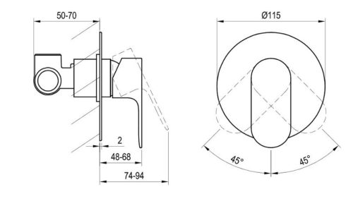 Falba süllyesztett csaptelep, Ravak Eleganta EL 062.10WV.O1 Falba szüllyesztett csaptelep, egyuta