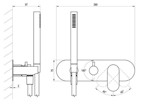 Falba süllyesztett csaptelep, Ravak Eleganta EL 065.10WV.O2.RB07D.+S Falba süllyesztett csaptelep