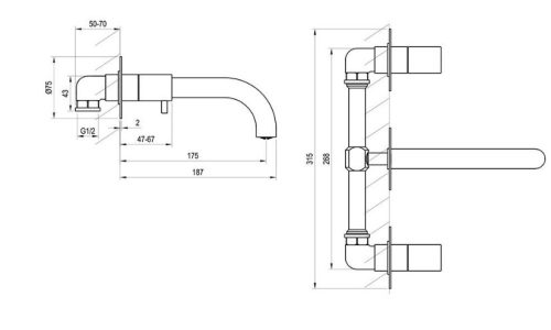 Falba süllyesztett csaptelep, Ravak Espirit ES 019.20BLM.O1 Falba süllyesztett mosdó csaptelep be