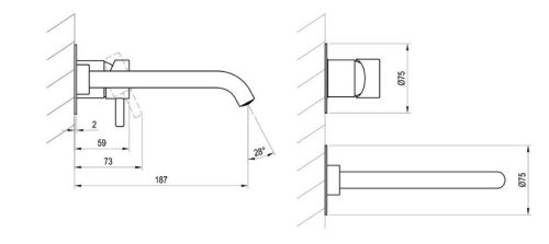Falba süllyesztett csaptelep, Ravak Espirit ES 019.20BLM.O1.RB07B Falba süllyesztett mosdó csapte