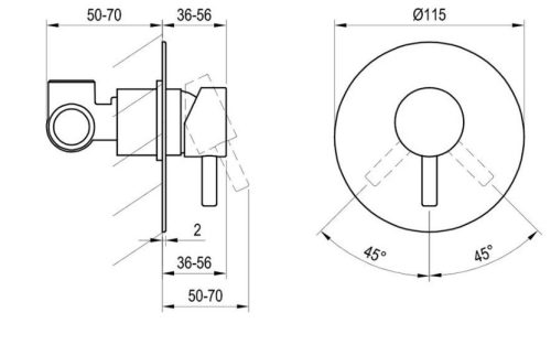 Falba süllyesztett csaptelep, Ravak Espirit ES 062.20BLM.O1 Falba szüllyesztett csaptelep, egyuta