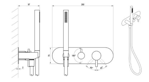 Falba süllyesztett csaptelep, Ravak Espirit ES 065.20BLM.O2.RB07D.+S Falba süllyesztett csaptelep