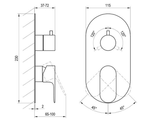 Falba süllyesztett csaptelep, Ravak Eleganta EL 068.20BLM.O3.RB07F Falba süllyesztett csaptelep,