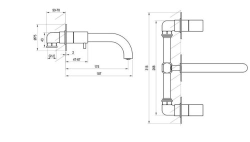 Falba süllyesztett csaptelep, Ravak Espirit ES 019.20GB.O1 Falba süllyesztett mosdó csaptelep bel
