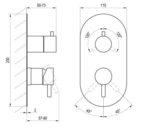 Falba süllyesztett csaptelep, Ravak Espirit ES 068.20GB.O3.RB07F Falba süllyesztett csaptelep, há