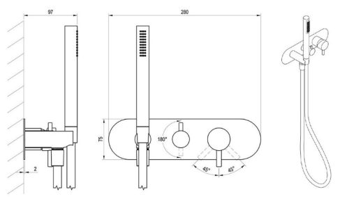 Falba süllyesztett csaptelep, Ravak Espirit ES 065.20GB.O2.RB07D.+S Falba süllyesztett csaptelep
