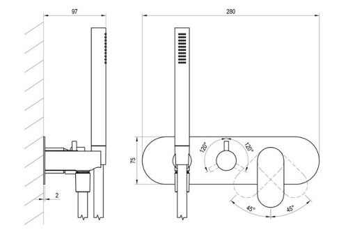 Falba süllyesztett csaptelep, Ravak Eleganta EL 068.20GB.O3.RB07D.+S Falba süllyesztett csaptelep