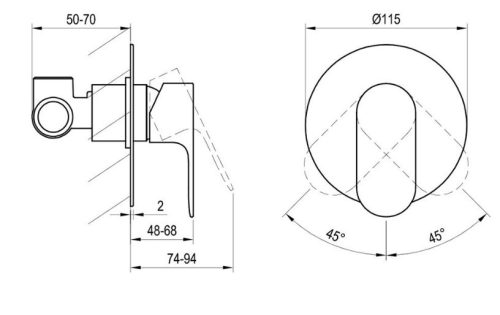 Falba süllyesztett csaptelep, Ravak Eleganta EL 062.20GB.O1 Falba szüllyesztett csaptelep, egyuta