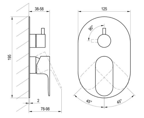 Falba süllyesztett csaptelep, Ravak Eleganta EL 065.20GB.O2.RB07E Falba süllyesztett csaptelep, k