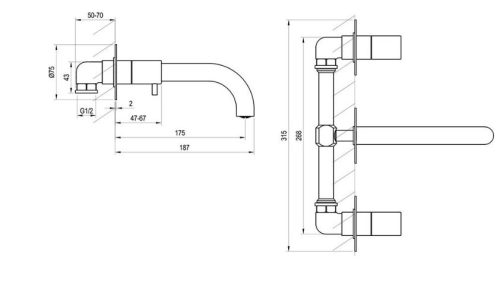 Falba süllyesztett csaptelep, Ravak Espirit ES 019.60RGB.O1 Falba süllyesztett mosdó csaptelep be