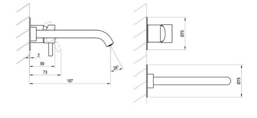 Falba süllyesztett csaptelep, Ravak Espirit ES 019.60RGB.O1.RB07B Falba süllyesztett mosdó csapte