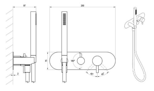 Falba süllyesztett csaptelep, Ravak Espirit ES 068.60RGB.O3.RB07D.+S Falba süllyesztett csaptelep