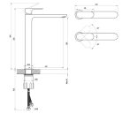 Mosdó csaptelep, Ravak Eleganta EL 015.60RGB Álló mosdó csaptelep 335 mm, leeresztő nélkül, Rose