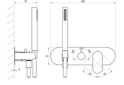 Falba süllyesztett csaptelep, Ravak Eleganta EL 068.60RGB.O3.RB07D.+S Falba süllyesztett csaptele