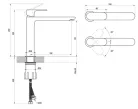 Mosdó csaptelep, Ravak Eleganta EL 014.20GB Álló mosdó csaptelep 220 mm, leeresztő nélkül, Graphi