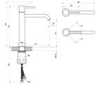 Mosdó csaptelep, Ravak Espirit ES 014.10WV Álló mosdó csaptelep 250 mm, leeresztő nélkül X070390