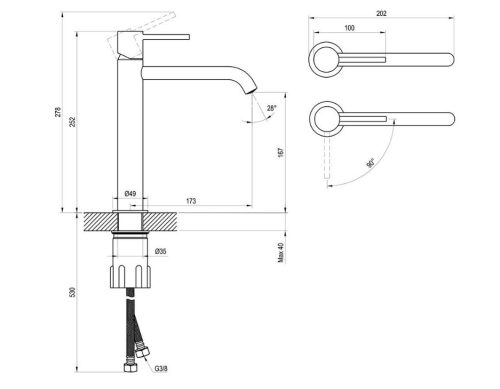 Mosdó csaptelep, Ravak Espirit ES 014.11WV Álló mosdó csaptelep BeCool 250 mm, leeresztő nélkül X