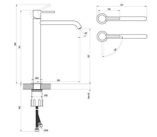 Mosdó csaptelep, Ravak Espirit ES 015.01CR Álló mosdó csaptelep BeCool 340 mm, leeresztő nélkül X