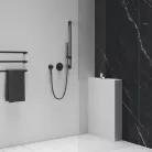 Zuhany gégecső, Ravak 913.22BLM Zuhany gégecső 150 cm, SatinFlex Black Matt X07P671