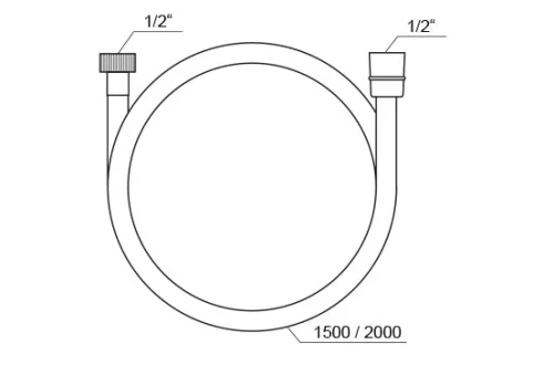 Zuhany gégecső, Ravak 913.22BLM Zuhany gégecső 150 cm, SatinFlex Black Matt X07P671