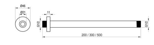 Mennyezeti kar, Ravak 704.21BLM Mennyezeti kar 30 cm, Black Matt X07P677