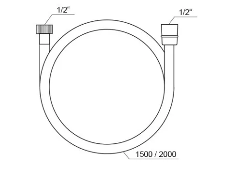 Zuhany gégecső, Ravak 913.12WV Zuhany gégecső 150 cm, műanyag, White Velvet X07P683