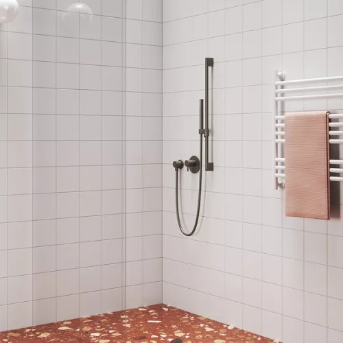 Fali zuhany csatlakozó, Ravak 701.21GB Fali zuhany csatlakozó, Graphite Brushed X07P697