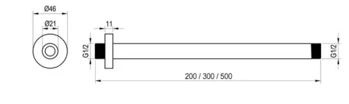 Mennyezeti kar, Ravak 704.21GB Mennyezeti kar 30 cm, Graphite Brushed X07P701