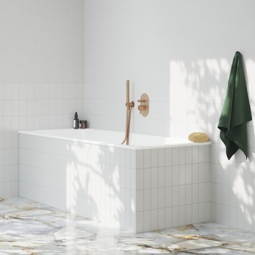 Fali zuhanycsatlakozó, Ravak 706.60RGB Fali kiállás integrált zuhanyrózsa tartóval, Rose Gold Bru