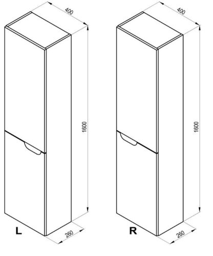 Álló szekrény, Ravak Classic Fürdőszobai szekrény SB Classic II 400 L fehér/szürke X000001473