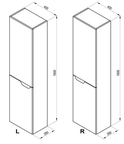 Álló szekrény, Ravak Classic Fürdőszobai szekrény SB Classic II 400 R fehér/fehér X000001474