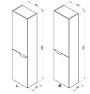 Álló szekrény, Ravak Classic Fürdőszobai szekrény SB Classic II 400 R fehér/szürke X000001475