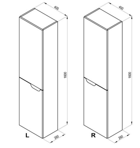 Álló szekrény, Ravak Classic Fürdőszobai szekrény SB Classic II 400 R fehér/szürke X000001475