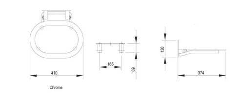 Ülőke, Ravak Zuhanykabin ülőke CHROME CLEAR/fehér szerkezet B8F0000028