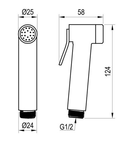 Kézizuhany, Ravak 963.00 Bidé kézi zuhanyfej X07P641