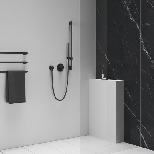 Falirúd, Ravak 974.20BLM Állítható zuhanytartó rúd 70 cm, Black Matt X07P679