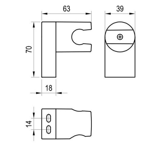 Kézizuhany, Ravak 611.20GB Fali állítható zuhanytartó, Graphite Brushed X07P698