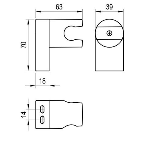 Kézizuhany, Ravak 611.60RGB Fali állítható zuhanytartó, Rose Gold Brushed X07P710