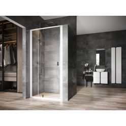   Zuhanyajtó, Ravak Nexty NDOP2-120 fehér/chrom+Transparent 03OG0100Z1 kétrészes kifelé nyíló zuhan