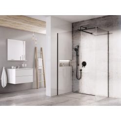   Walk-in, Ravak Walk In Double 1xWall-80 v.200 black+Transparent, 1xWall-100 v.200 black+Transpare