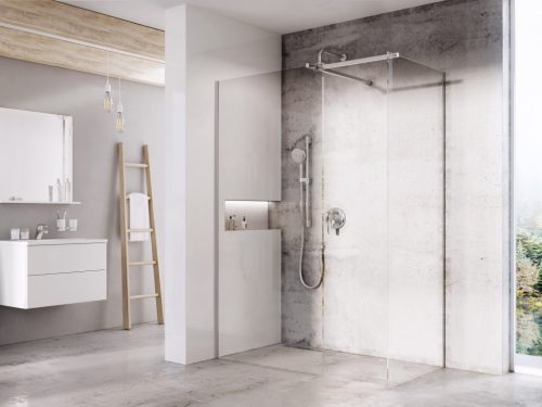 Walk-in, Ravak Walk In Double 1xWall-80 v.200 krómhatású+Transparent, 1xWall-100 v.200 krómhatású