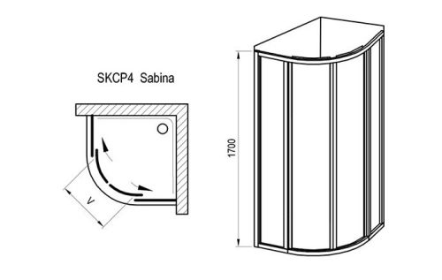 Zuhanykabin, Ravak Supernova SKCP4-80 Sabina (szatén+pearl) 31144VU0011 zuhanykabin